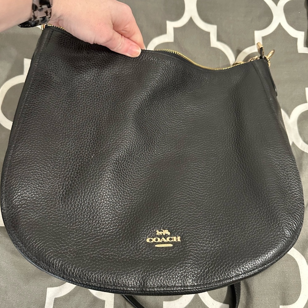 Coach Black Leather Elle Hobo Bag